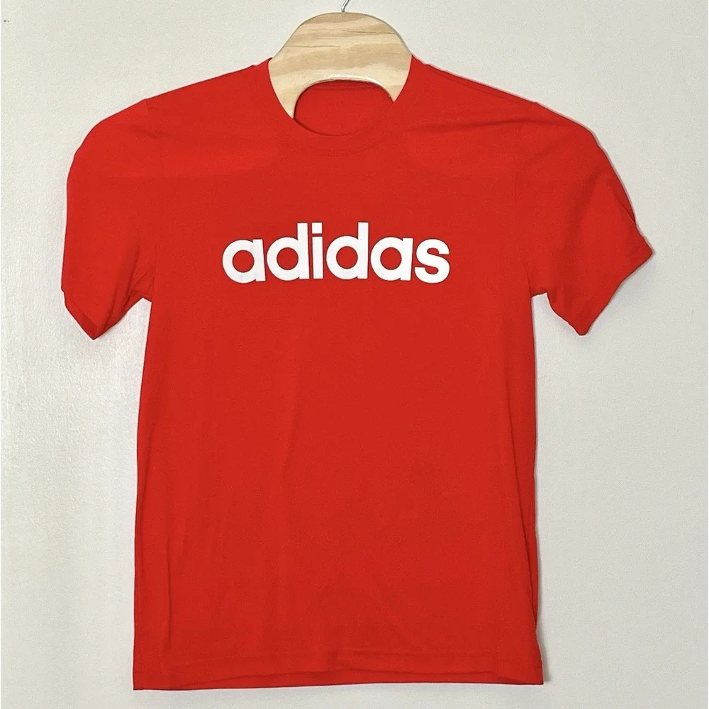 Adidas‎ T-Shirt Men's Medium Red Spellout Gym BroCore Climalite